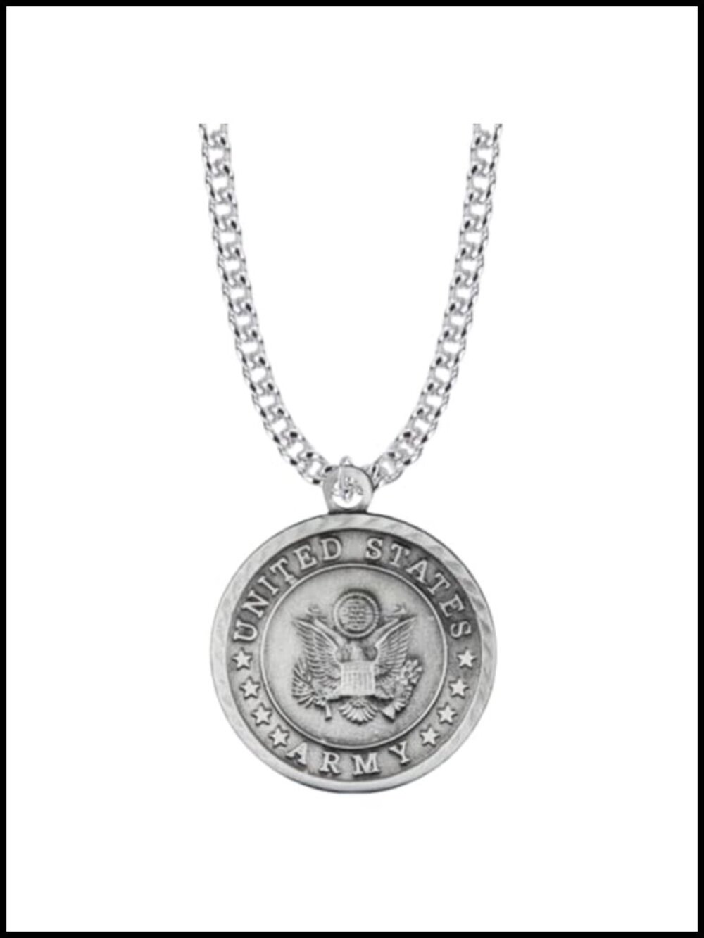 Pewter St Michael Archangel Medal Pendant Necklace 24" Chain Military